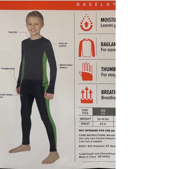 ClimateSmart Baselayer 2pc long sleeve pant set Cuddle Duds SIZE LARGE NEW! - Picture 3 of 3